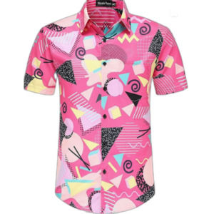 Nosirhoc 80s 90s retro graphic artsy shapes shirt button down Mens XL NWOT